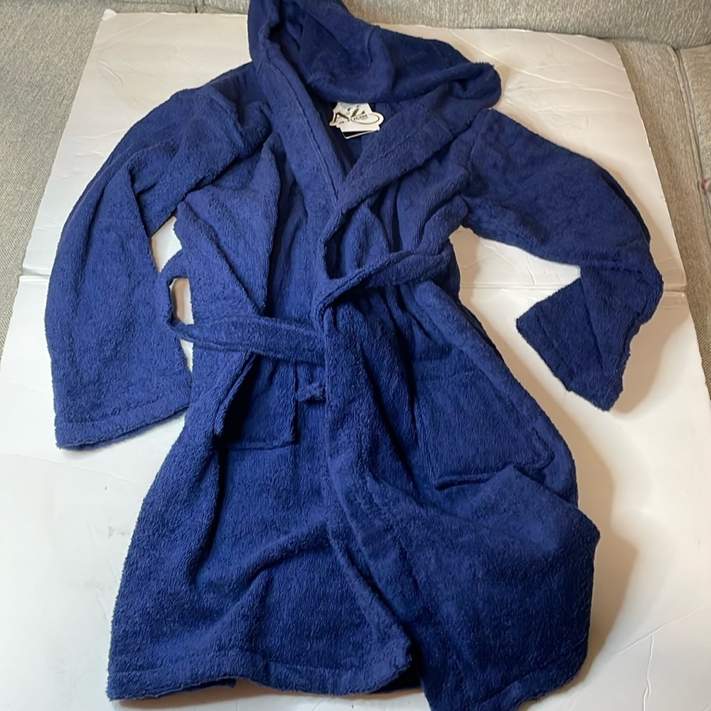 A2Z kids towel navy bathrobe size 13